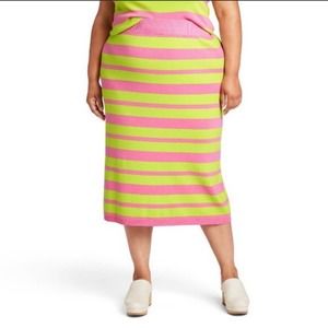 Victor Glemaud for Target Striped Midi Sweater Skirt Size 1X